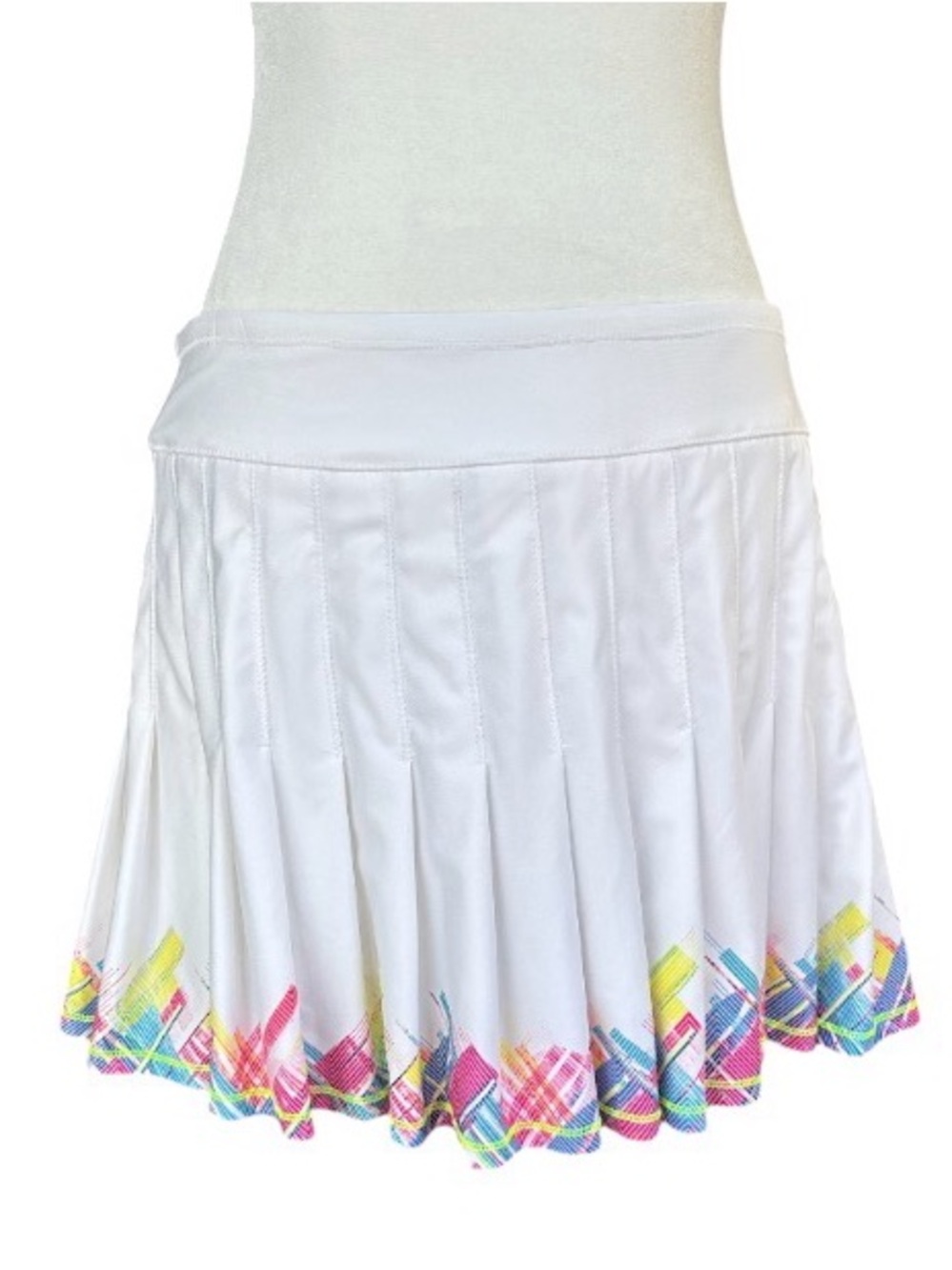 Lucky In Love Women's Lavish Lane Stroke Pleated Skort White/Pink Women’s L 12